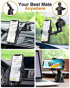 VANMASS Heavy Duty Car Phone Holder Mount【Big & Heavy Phones Friendly】 2022 Cell Phone Holder Car Dashboard Windshield Vent Compatible with iPhone 13 12 11 Pro Max X 8, Galaxy s20 Note 10 9