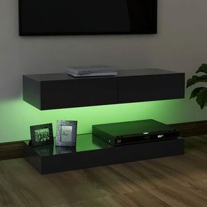 TV Cabinet with LED Lights Gray 35.4