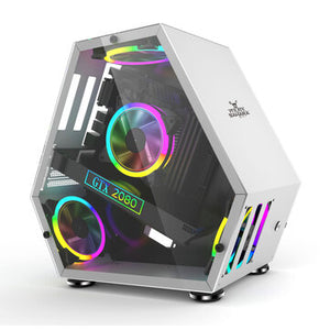 Sahara Monster Computer Gaming Case M-ATX Desktop Mini Special-Shaped Chassis Game Competitive Glass Side Through Support M-ATX/ ITX Motherboard
