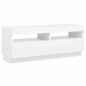 TV Cabinet with LED Lights White 39.4