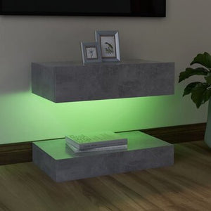 TV Cabinet with LED Lights Concrete Gray 23.6