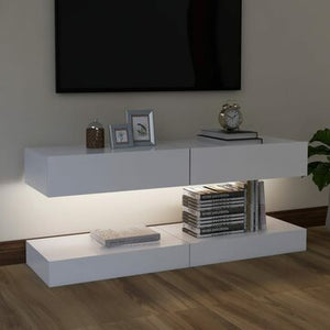 TV Cabinets with LED Lights 2 pcs White 23.6