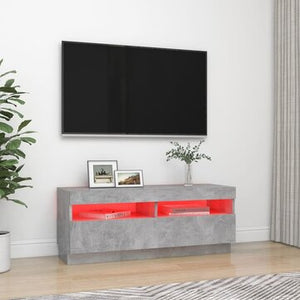 TV Cabinet with LED Lights Concrete Gray 39.4