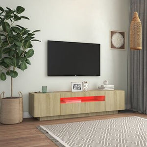 TV Cabinet with LED Lights Sonoma Oak 63
