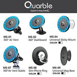 Quarble Magnetic Dashboard Car Mount Compatible with MagSafe Case iPhone 13 12 Pro Max Mini, 360° Adjustable Phone Holder No Metal Plate Needed 2021 All New