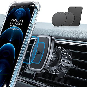 LISEN Car Phone Holder Mount, [Easily Install] Magnetic Phone Car Mount [6 Strong Magnets] Cell Phone Holder for Car [Case Friendly] iPhone Car Holder Compatible with All Smartphones & Tablets