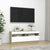 TV Cabinet with LED Lights White and Sonoma Oak 39.4