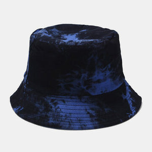 Men Double-Side Tie-dye Cotton Graffiti Ink Painting Sunscreen Street Trend Fisherman Hat Bucket Hat