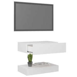 TV Cabinet with LED Lights White 23.6