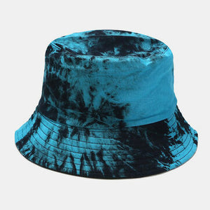 Men Double-Side Tie-dye Cotton Graffiti Ink Painting Sunscreen Street Trend Fisherman Hat Bucket Hat