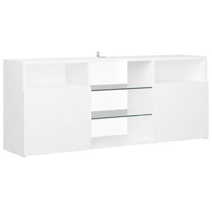 TV Cabinet with LED Lights White 47.2