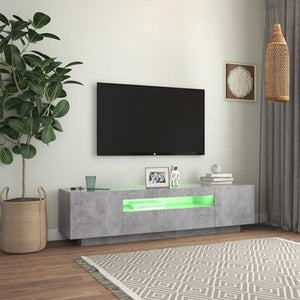 TV Cabinet with LED Lights Concrete Gray 63