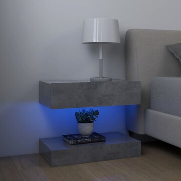 TV Cabinet with LED Lights Concrete Gray 23.6