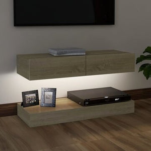 TV Cabinet with LED Lights Sonoma Oak 35.4
